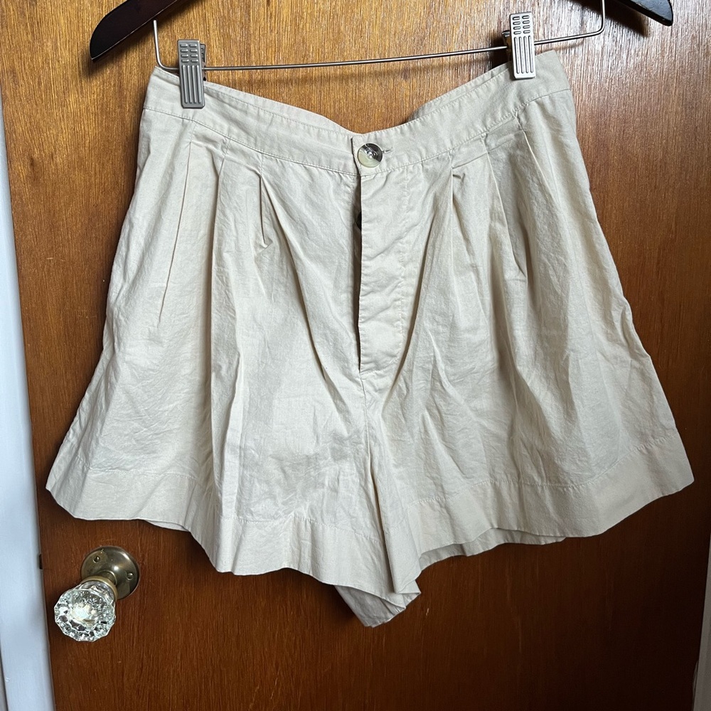 Doen Jade Cotton High Waist Cream Shorts